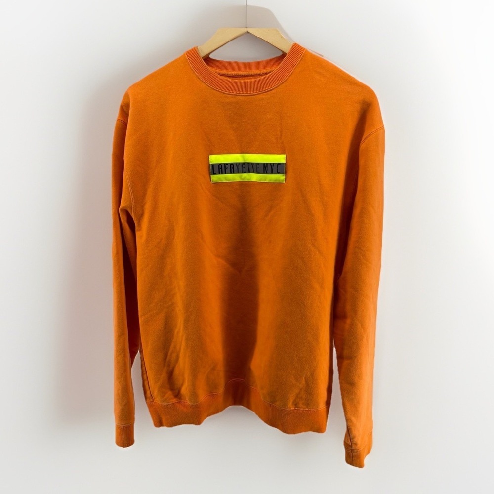 Men's Lafayette Crewneck Sweatshirt Orange Size L NYC Streetwear‎